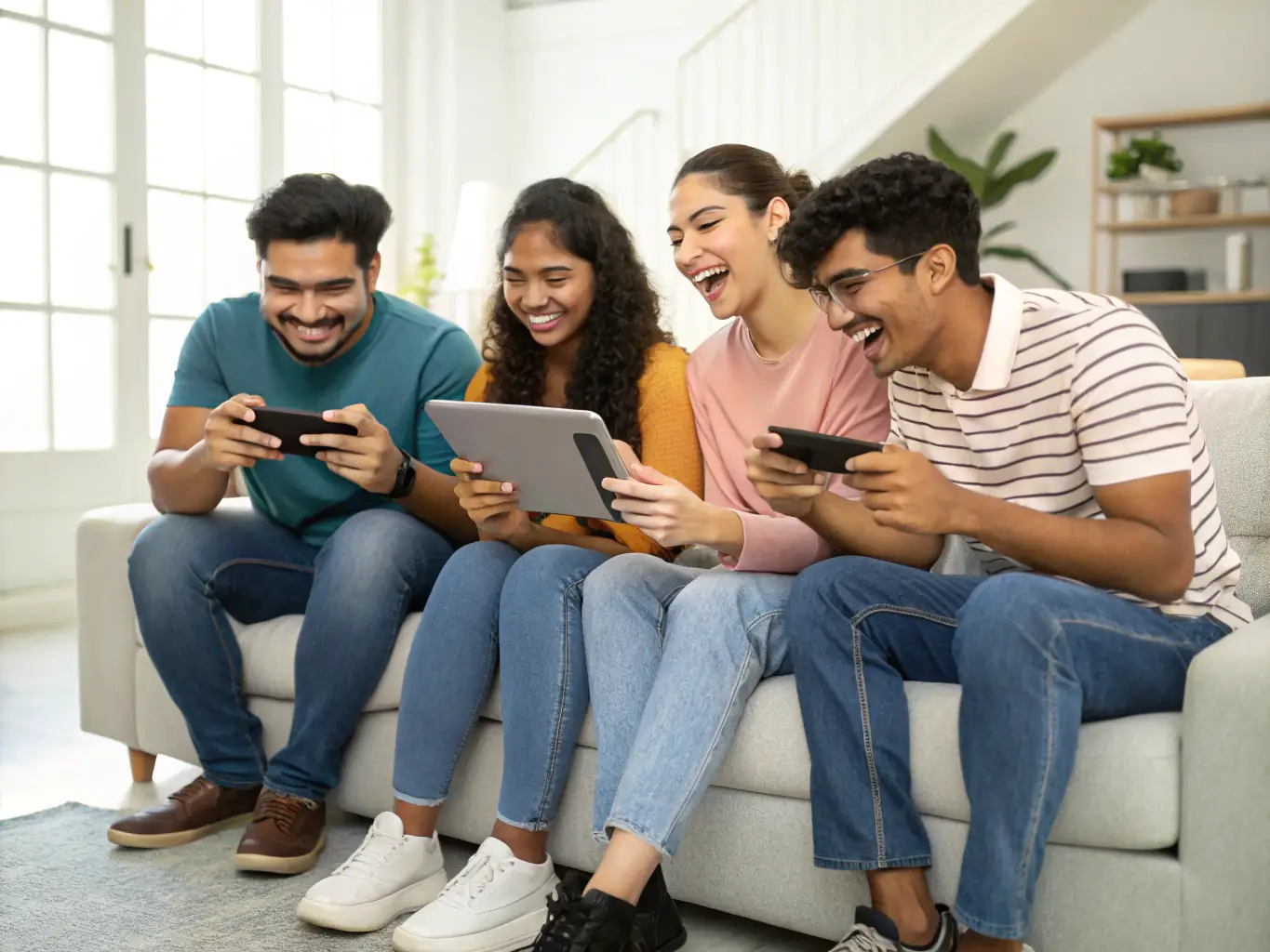 An inviting image featuring a group of people happily playing social games on the Free Tiger Game platform, emphasizing the fun and interactive nature of these games.