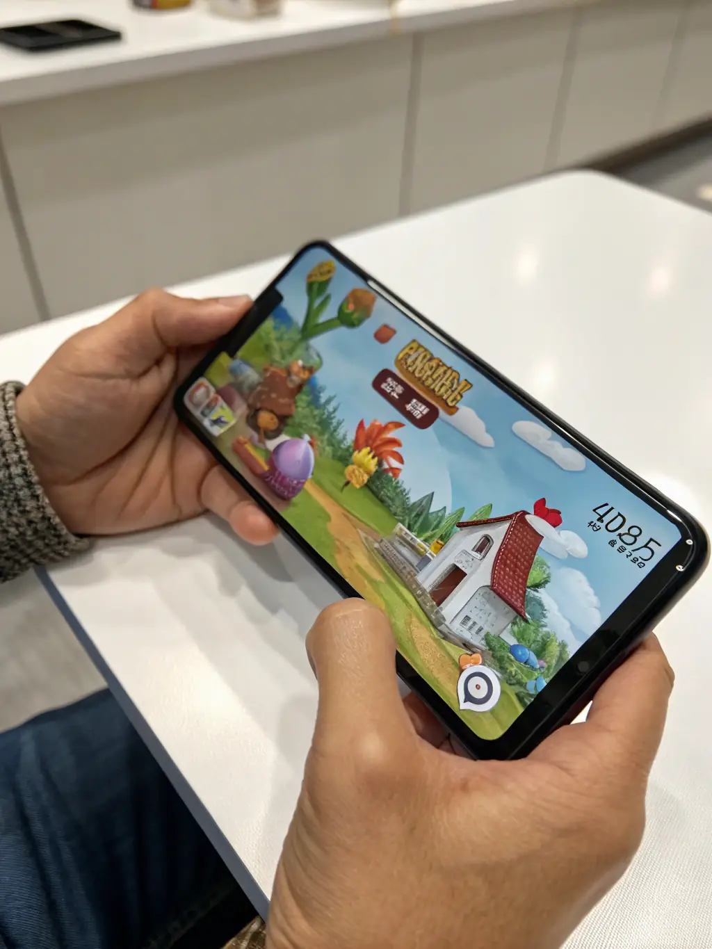 A close-up of the Free Tiger Game app interface on a mobile device, highlighting its simple navigation and easy-to-use controls.